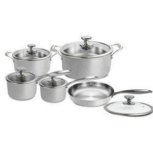 Factory Price 10pcs Stainless Steel Cookware Set Classic Design