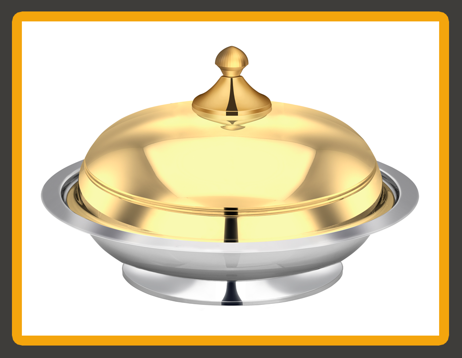 BOHARA Serving Dish Plain PVD Coating — Gold Finish Platter