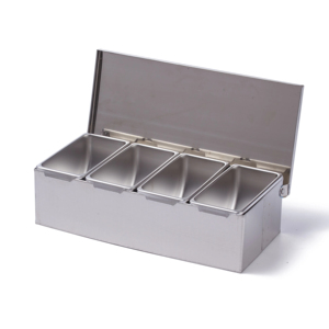 Hotel 304 Stainless Steel Condiment Dispenser Compartment Box