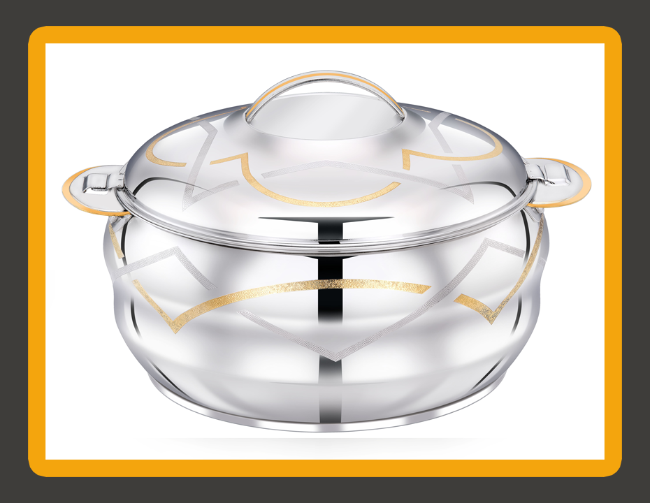 SAMA Insulated Food Casserole Gold Finish — BOHARA Stainless Steel Houseware