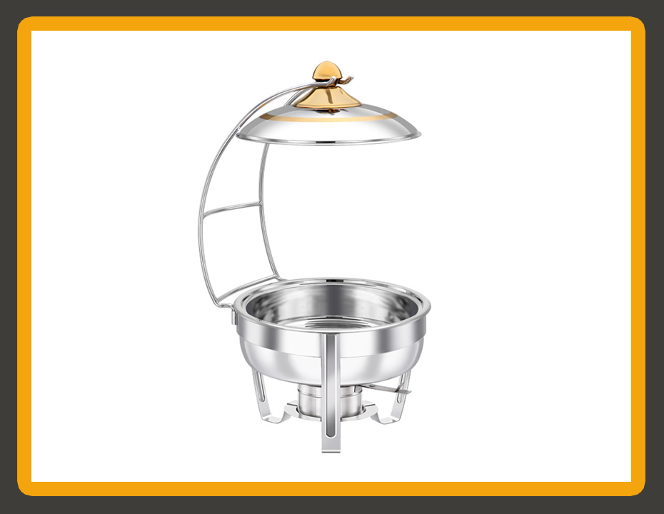 BOHARA Gold Ring Stainless Steel Chafing Dish — hotel buffet catering ware