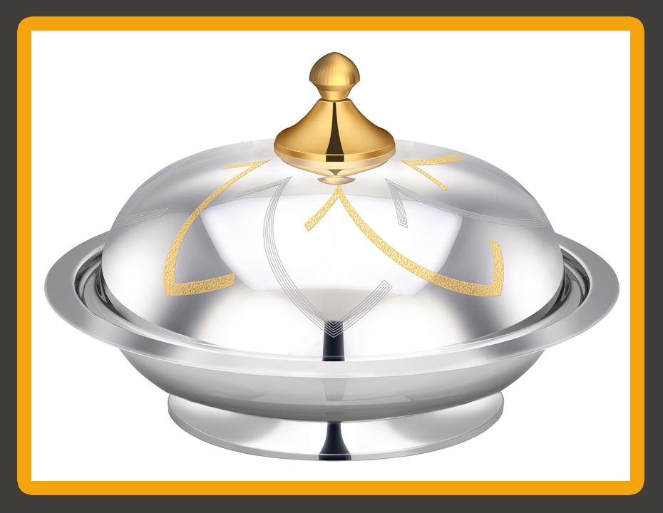 BOHARA Serving Dish Samreen Design — Decorative Stainless Steel Dish
