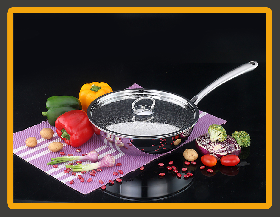 3-Ply Stainless Steel Wok with Design Lid