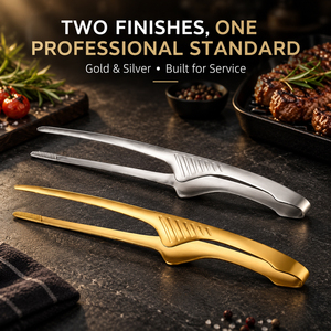 Stainless Steel Food Tongs Gold Silver Color Korean Restaurant Buffet Hot Pot BBQ Clips