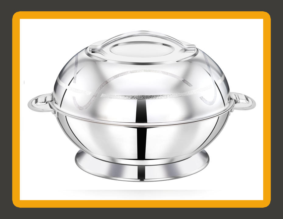 SAJA Stainless Steel Insulated Hotpot Silver Finish — BOHARA Wholesale Supplies