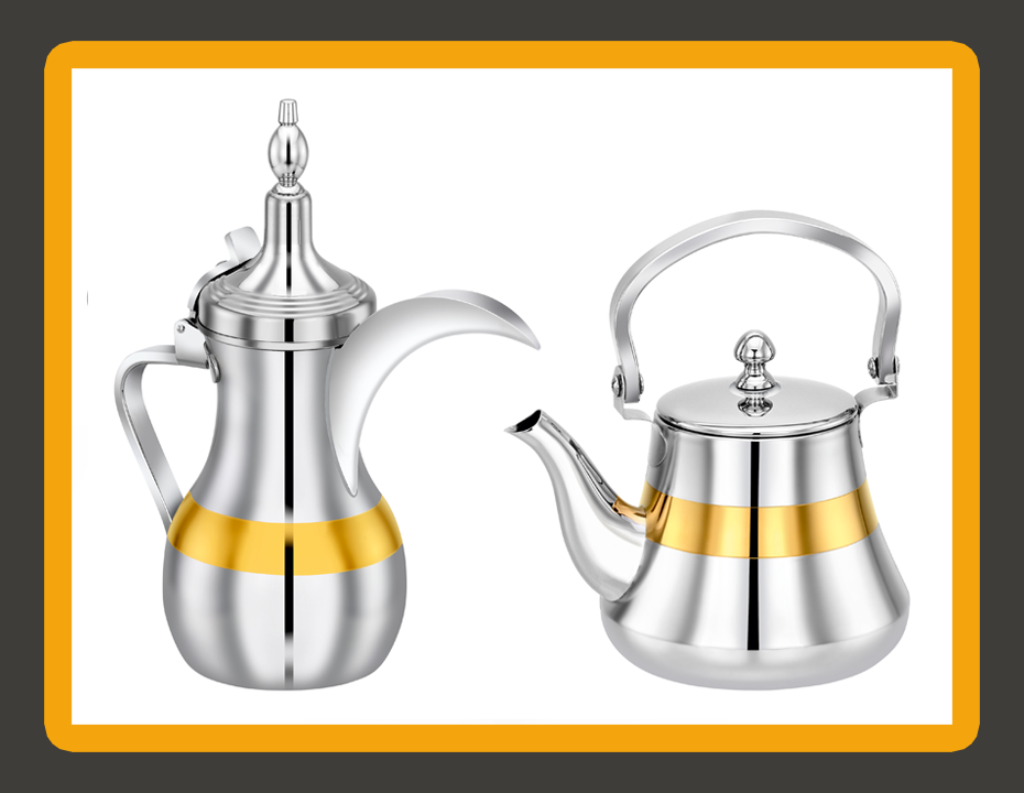 Dallah and Tea Kettle Set Gold Ring Luxury Wholesale