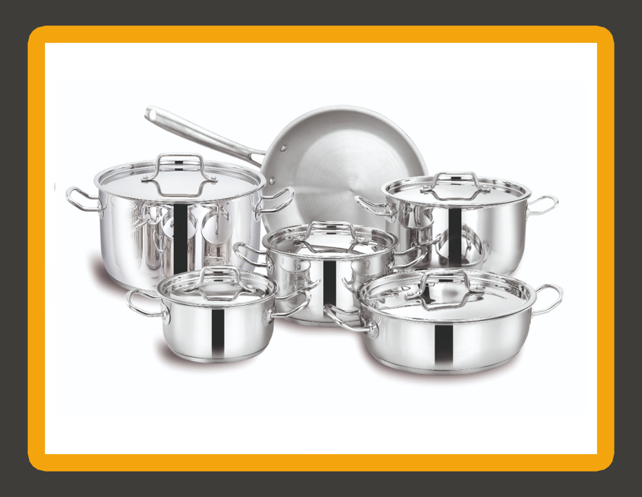 BOHARA Delice 11 Pieces Stainless Steel Cookpot Set