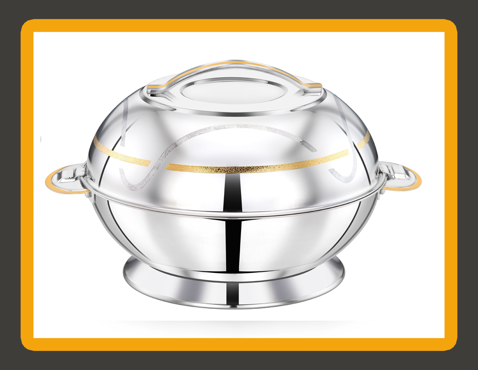SAJA Stainless Steel Insulated Hotpot Gold Design — BOHARA B2B Commercial Casserole