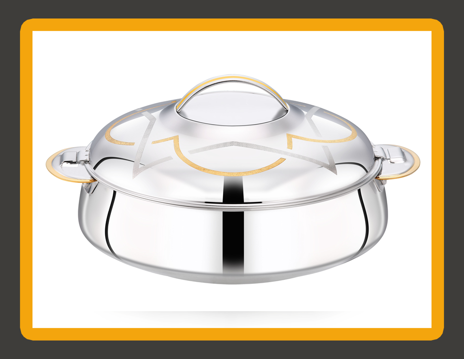 SALLY Gold Insulated Food Casserole Stainless Steel — BOHARA Hotel Catering Supply