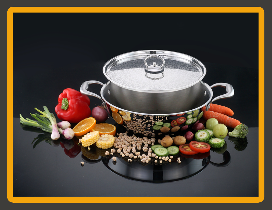 3-Ply Stainless Steel Kadahi with Design Lid