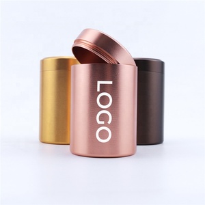 Engraved Logo Aluminum Metal Storage Jar Container