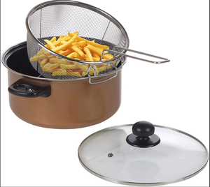 Non-Stick Deep Fryer Pot With Glass Cover