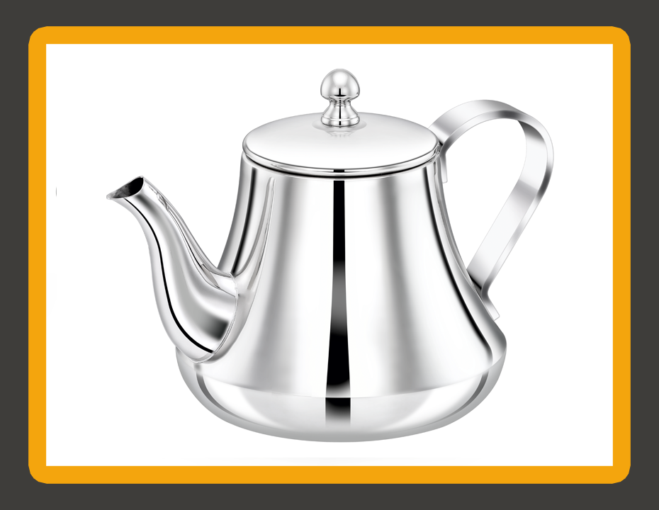 Tea Pot Plain Silver Side Handle Hospitality Beverage Ware