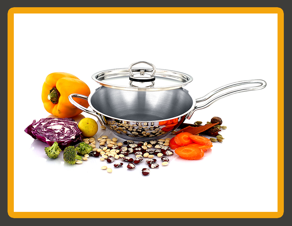 Stainless Steel Wok with SS Lid