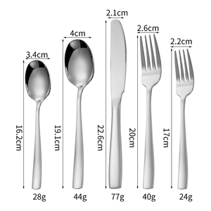 Bulk Silver Stainless Steel Flatware Spoon Fork Square Grip Silverware Set
