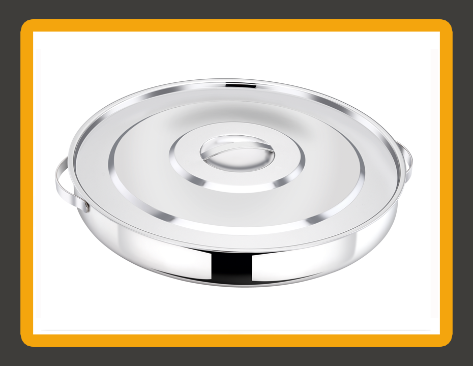BOHARA Kuboos Tray Shiny Silver — Mirror Polish Stainless Steel Tray