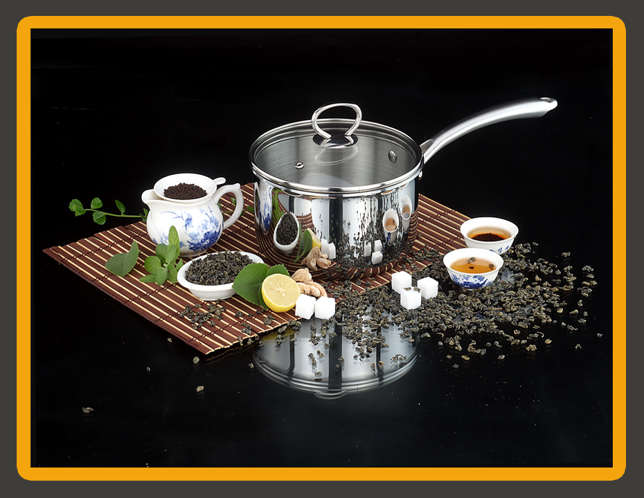 3-Ply Stainless Steel Saucepan with Glass Lid
