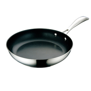 Factory Direct Supplier Kitchen Cookware Stainless Steel Frying Pan Deep Wok