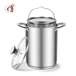 16cm Food Grade Stainless Steel Stock Vegetable Asparagus Pot Steamer Cooking Metal Cookware Pots With Basket