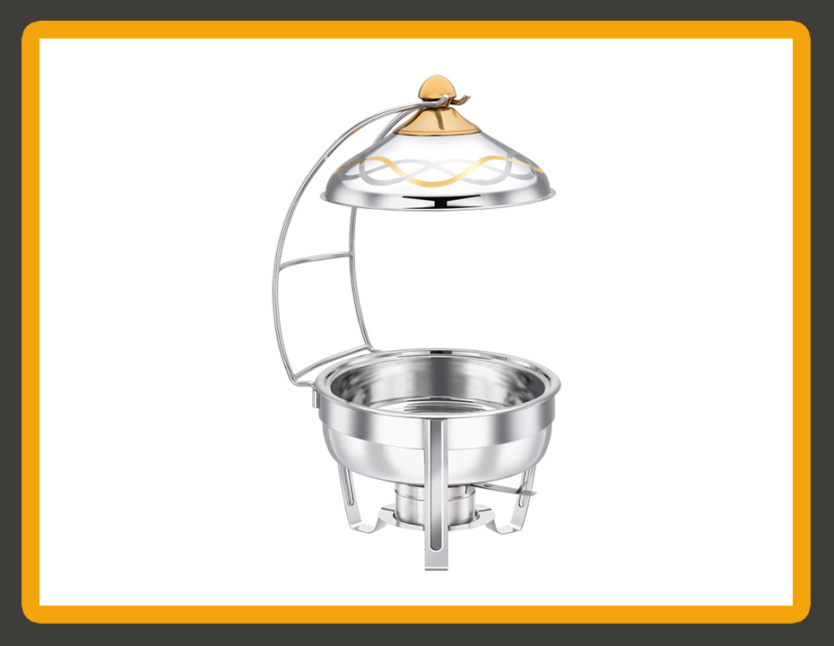 BOHARA Gold Wave Decorative Chafing Dish — luxury food server for banquets