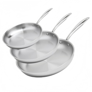 Triply Non Stick Stainless Steel Fry Pan Skillets 8/10/12 Inch Cookware