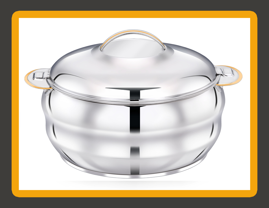 SAMA Shiny Silver Stainless Steel Insulated Hotpot