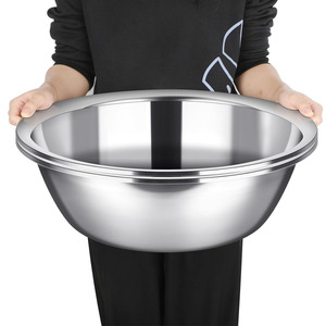 Large 45cm 50cm 55cm 60cm 65cm 70cm 80cm Metal Cooking Nesting Salad Bowls Washing Bowl Stainless Steel Mixing Bowl Set