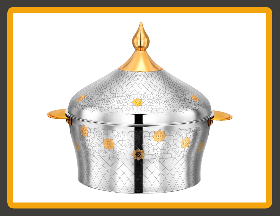 SAMIYA Gold Double Wall Insulated Stainless Steel Casserole — BOHARA Manufacturer