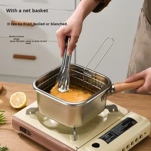 Camping Stainless Steel Square Deep Fryer Pot